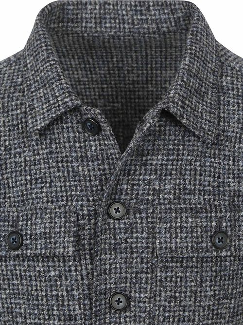 Suitable Overshirt Wool Blend Grey Blue Product / Detail