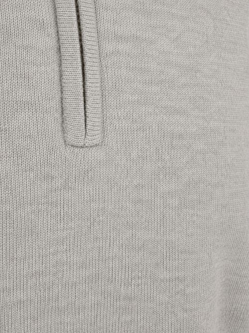 Steppin' Out Half Zip Pullover Merino Wool Light Grey