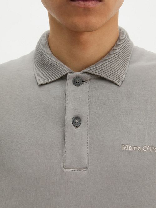 Marc O'Polo Longsleeve Heavy Polo Shirt Graphite Dust