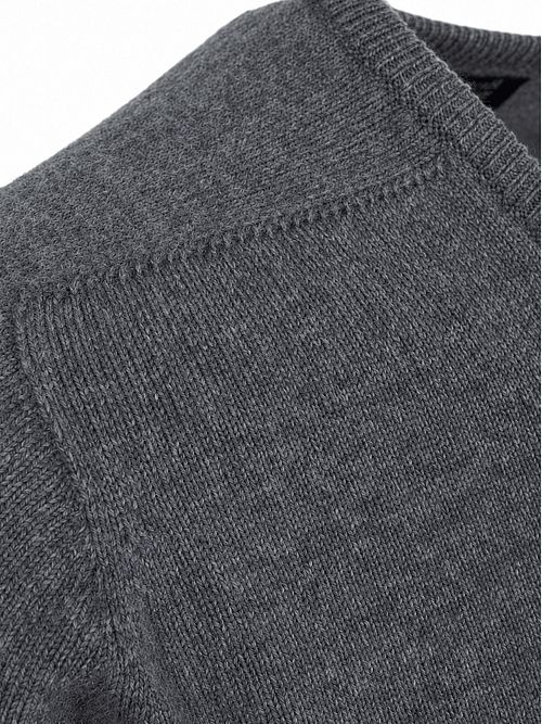 William Lockie V-Neck Lambswool Cliff Grey