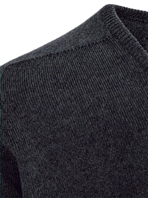 William Lockie V-Neck Lambswool Charcoal Grey