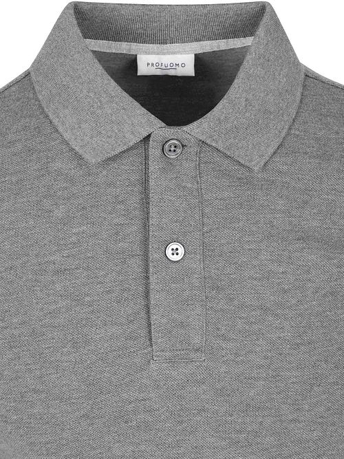 Profuomo Piqué Polo Shirt Melange Grey Product / Detail
