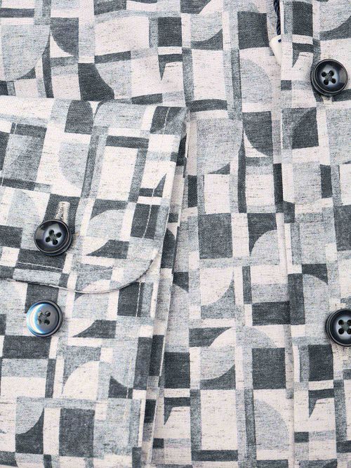 R2 Poplin Shirt Retro Grey print