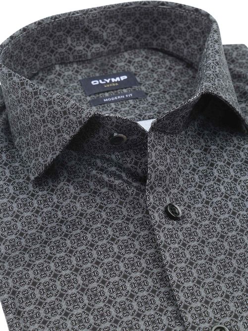 Olymp Luxor Shirt Print Grey Product / Detail
