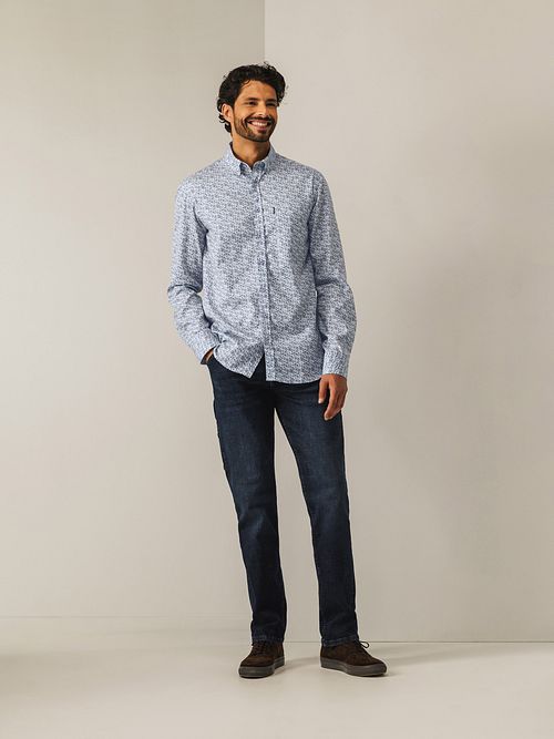 State Of Art Shirt Poplin Shell Blue Model / Voorkant