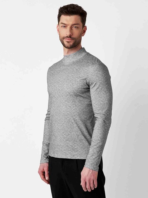 Desoto Turtleneck Sweater Grey Model / Voorkant