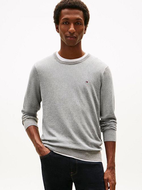 Pullover Essential Tommy Hilfiger grigio Model / Voorkant