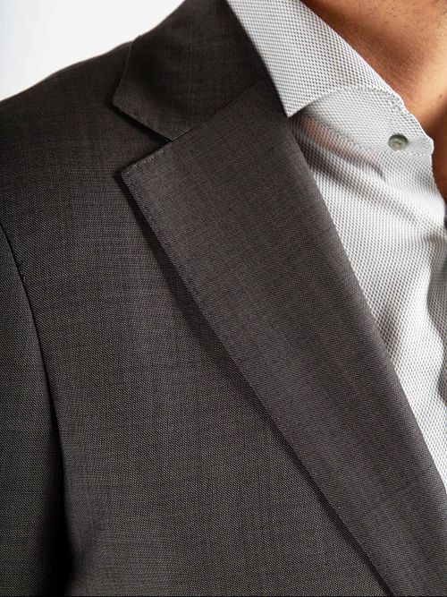 Suitable Costume Faux Uni Laine Gris Model / Detail