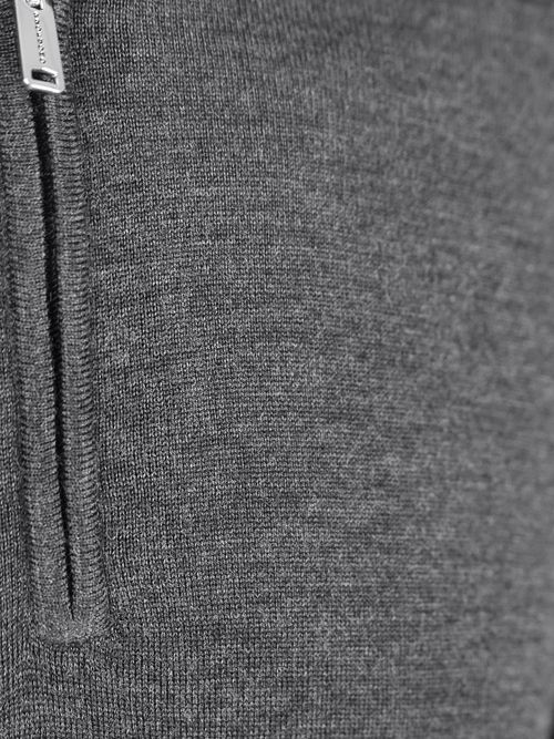 Jersey Half Zip de Profuomo en lana merina gris Product / Detail