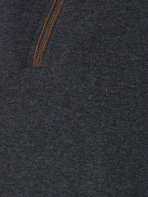 Casa Moda Pull-over Demi-Zip Solid Anthracite Product / Detail