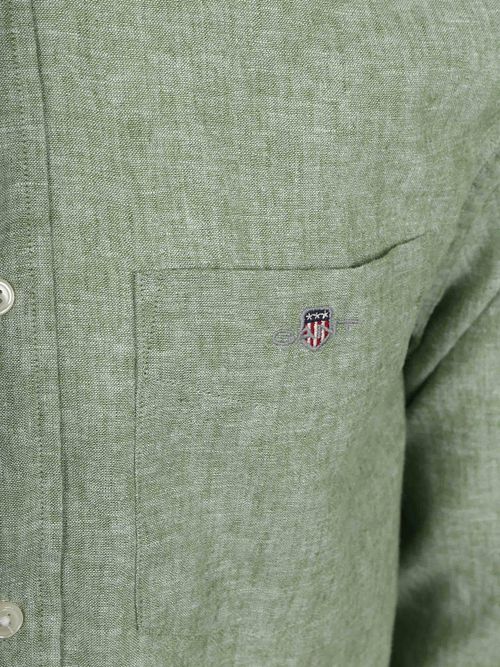 Gant Overhemd Cotton Linen Groen