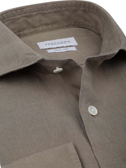 Profuomo Hemd Linnen Groen Product / Detail