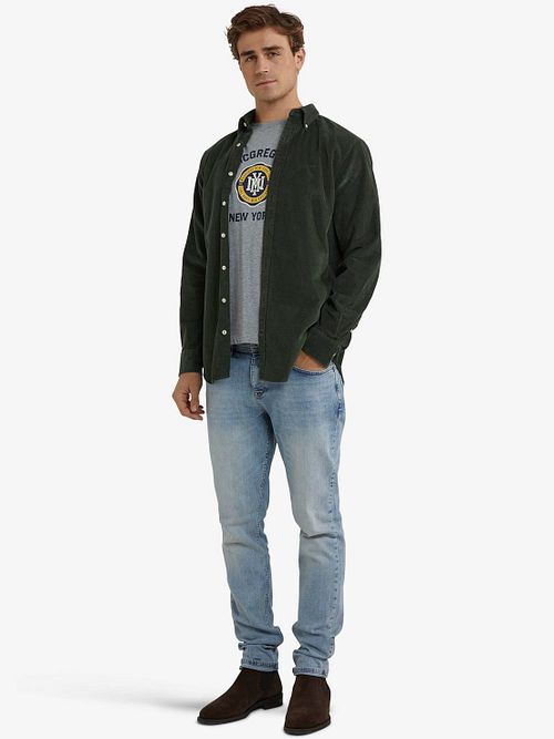 McGregor Hemd Corduroy Olijfgroen Model / Voorkant
