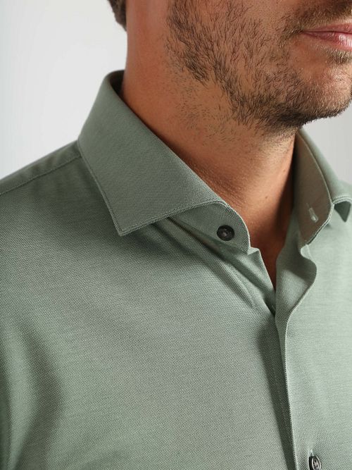 Suitable Overhemd Pique Groen Model / Detail
