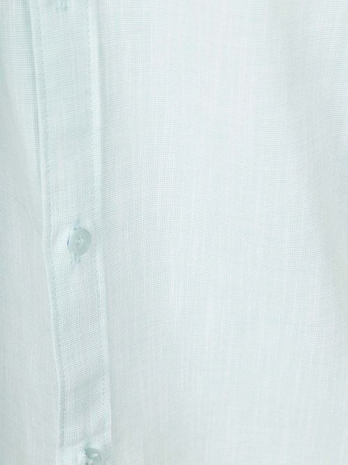 Suitable Korte Mouwen Overhemd Cotton Slub Lichtgroen Product / Detail