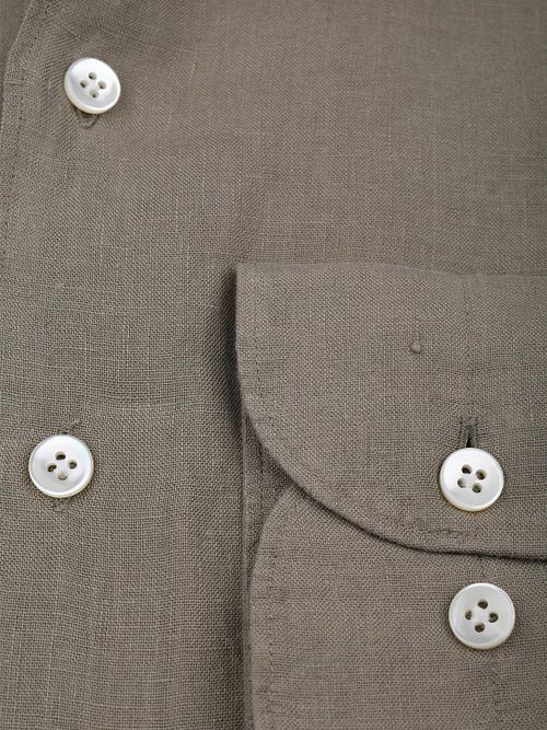 Profuomo Overhemd Linnen Groen Product / Detail