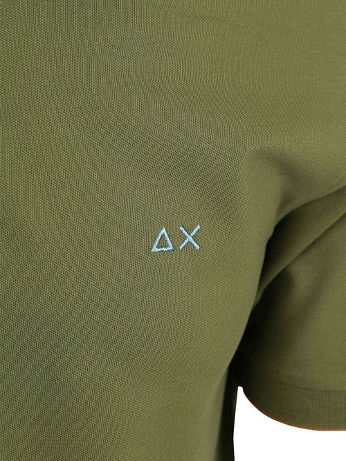 Sun68 Poloshirt Små Stribet Krave Olivenfarvet