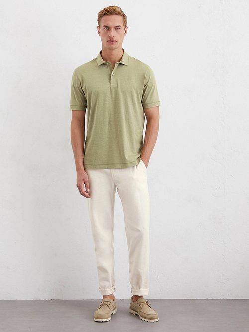 Marc O'Polo Poloshirt Slubs Salvi Green Model / Voorkant