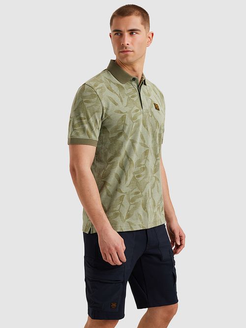 PME Legend Poloshirt Piqué Print Grøn Model / Voorkant