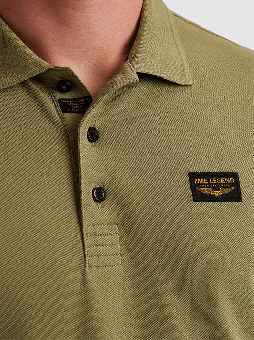 PME Legend American Classic Poloshirt Olie Grøn Model / Detail