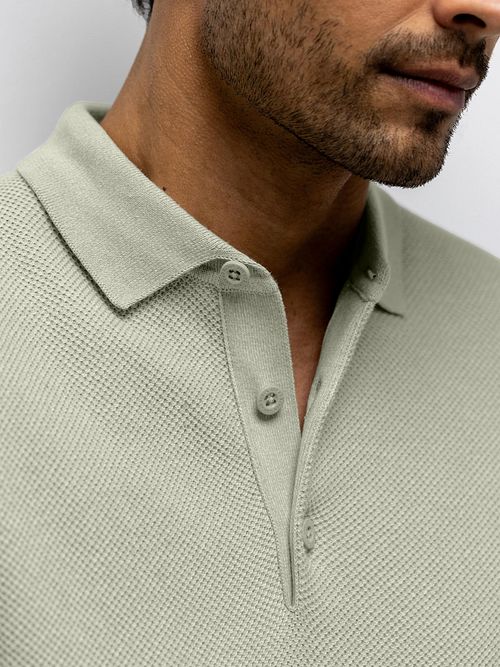 State of Art Polo Knitted Groen Model / Detail