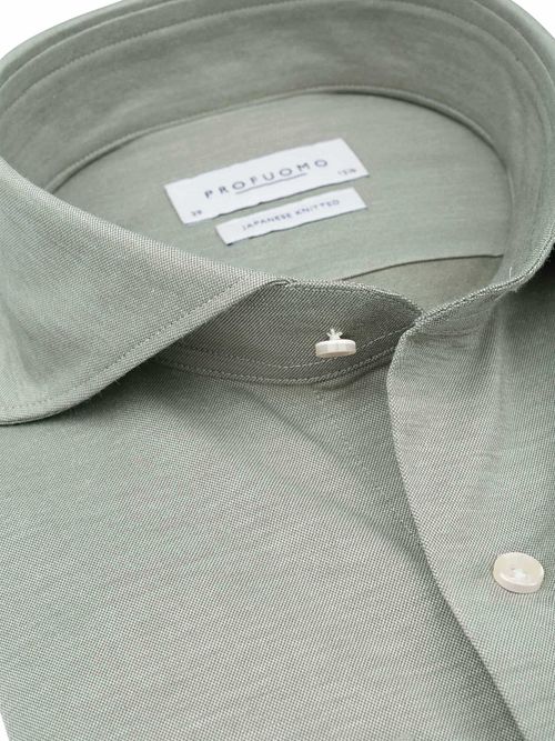 Profuomo Japanese Knitted Skjorte Green Product / Detail