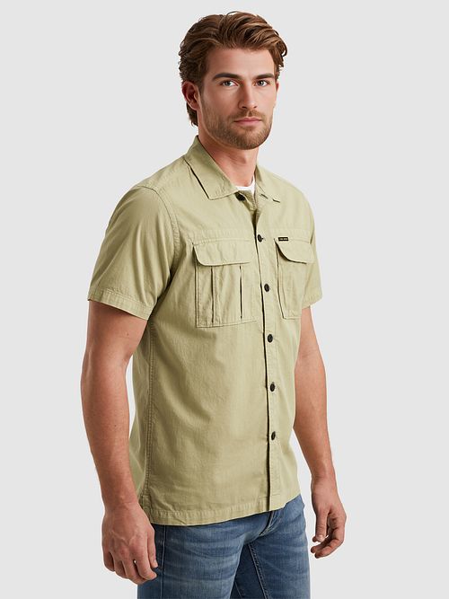 PME Legend kortærmet skjorte Bedford Grøn Model / Zijkant