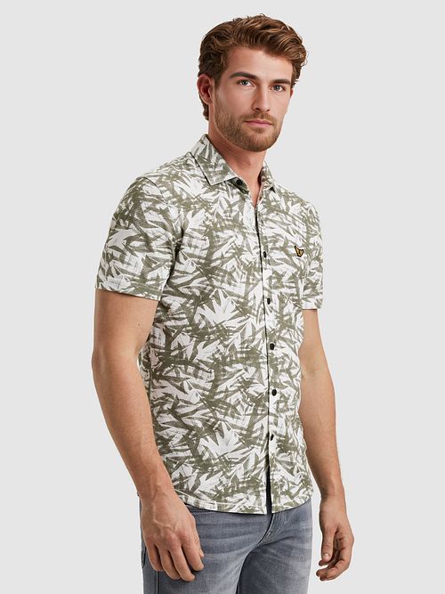PME Legend Kortærmet Skjorte med Print Grøn Model / Zijkant