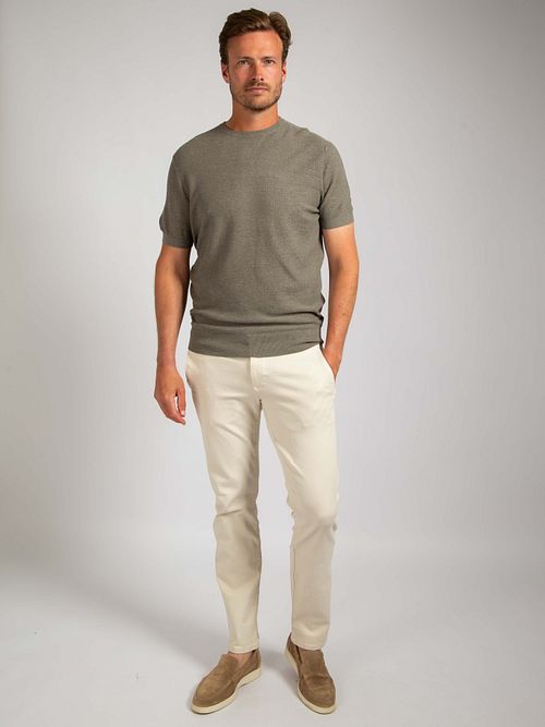 Suitable Piqué T-shirt Linnen Groen Model / Voorkant