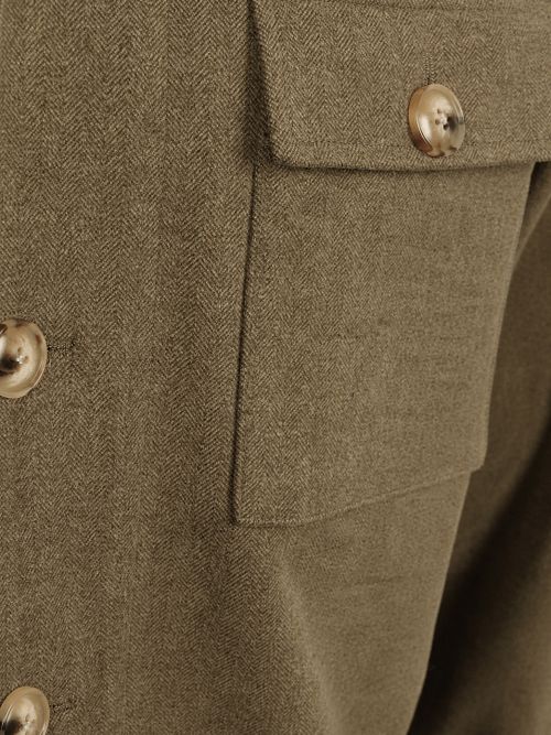 Suitable Overshirt Herringbone Groen