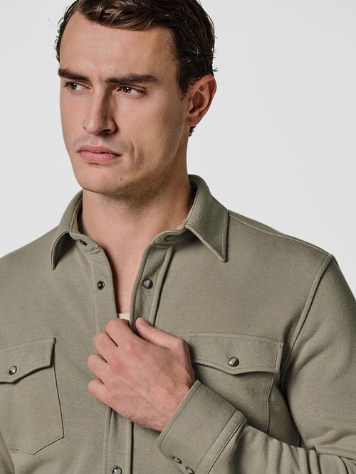 Profuomo Overshirt Western Groen Model / Detail
