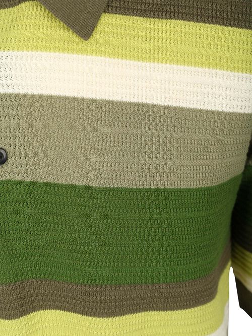 Scotch & Soda Polo Stickad Structure Stripe Grön Product / Detail