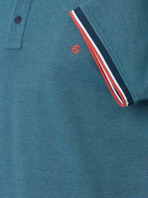 CASAMODA Polo Piqué Contrast Petrol Product / Detail