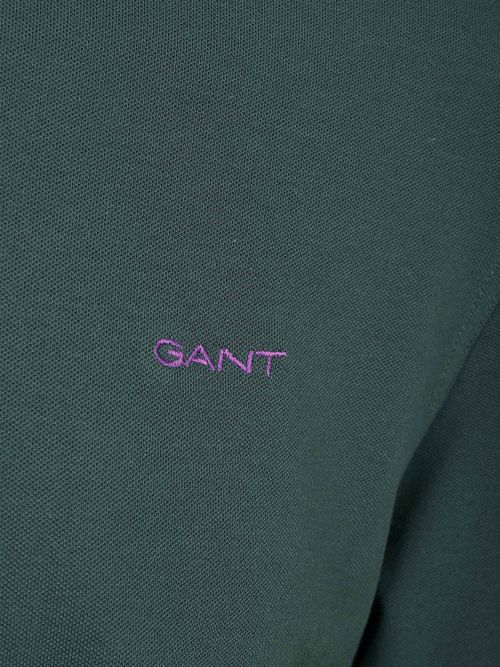 Gant Longsleeve Contrast Piqué Poloshirt Tartan Grön Product / Detail