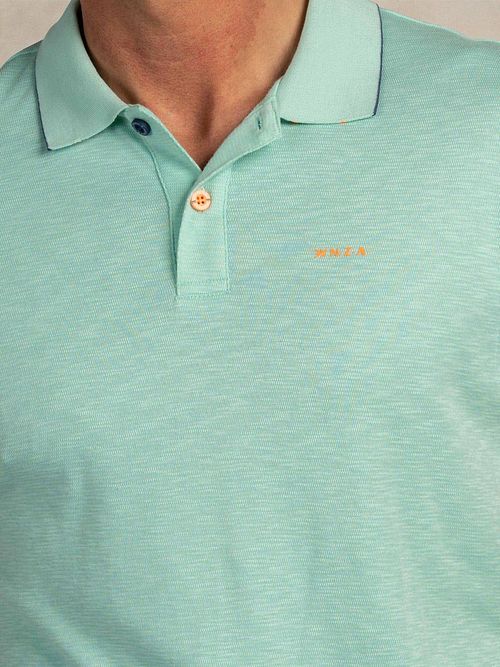 NZA Polo Bay Jacquard Mist Grön Model / Detail