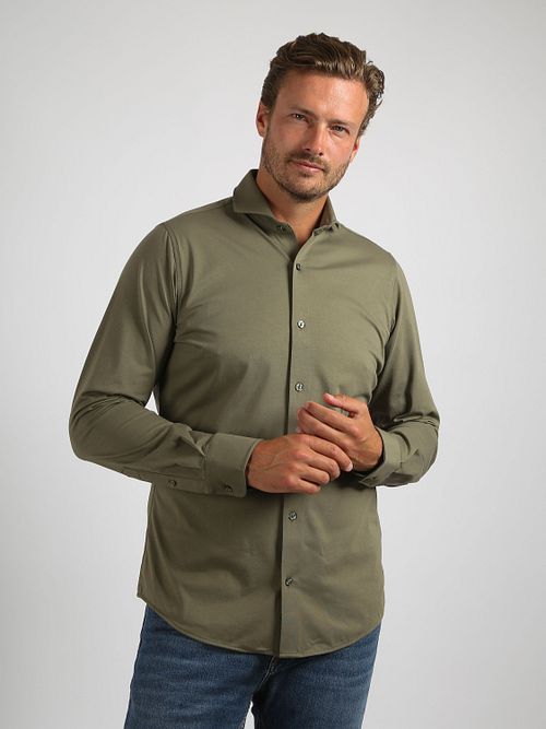 Passande Sorona Skjorta Olivgrön Model / Voorkant