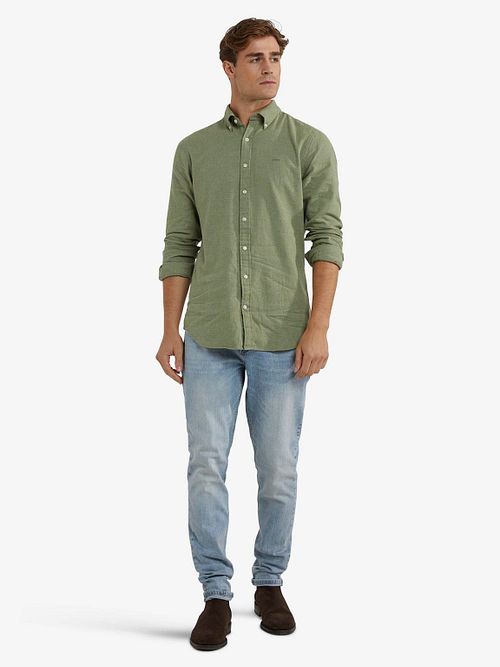 McGregor Hemd Flanell Melange Sage Grün Model / Voorkant