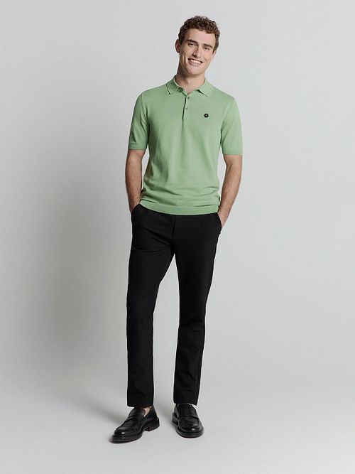 No Excess Knitted Poloshirt Grün Model / Voorkant