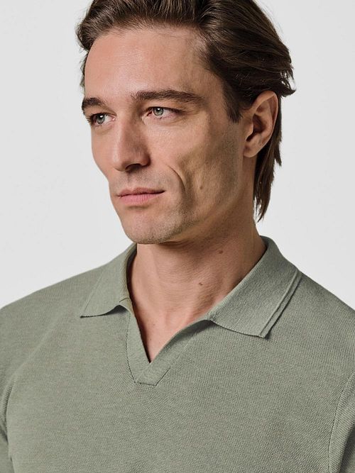 Profuomo Poloshirt Riva Luxury Structure Grün Model / Detail