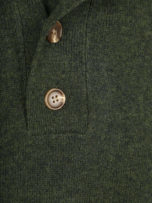 Steppin' Out Mocker Pullover Lammwolle Grün