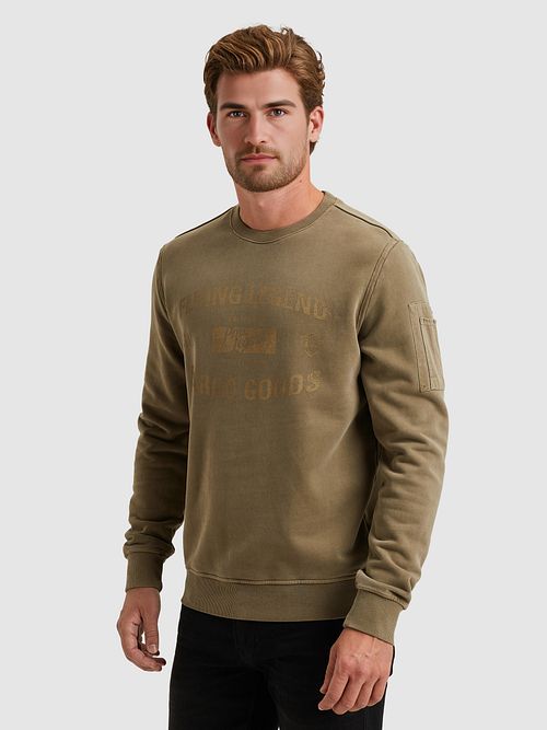 PME Legend Sweater Logo Silver Blue Model / Voorkant