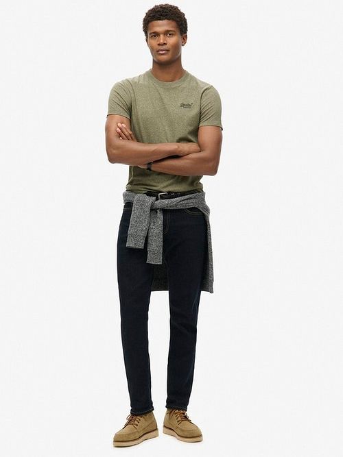 Superdry Classic T Shirt Melange Olive Model / Voorkant