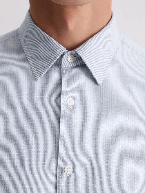 Marc O'Polo Hemd Streifen Hellblau Model / Detail