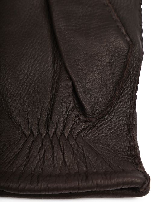 Hestra Guanto Matthew in pelle marrone scuro Product / Detail