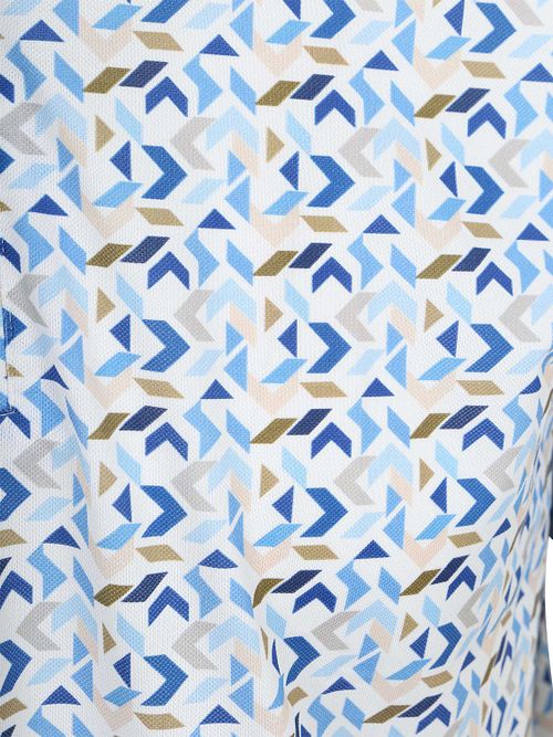 R2 Amsterdam Half Zip Polo Blå Print Product / Detail