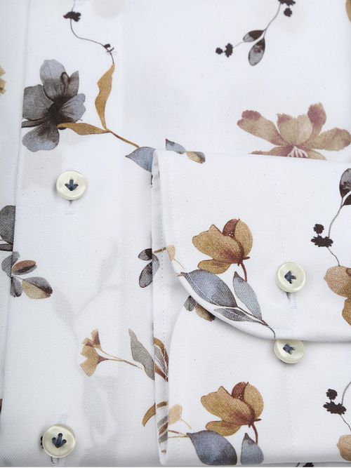 Profuomo Twill Skjorte Flower Hvit Product / Detail