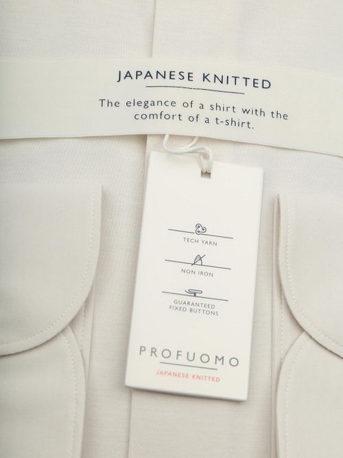 Japońska koszula dzianinowa Profuomo w kolorze złamanej bieli Product / Detail