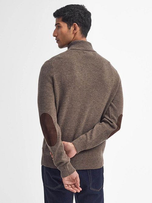 Jersey Barbour Mocker de lana en color topo Model / Achterkant