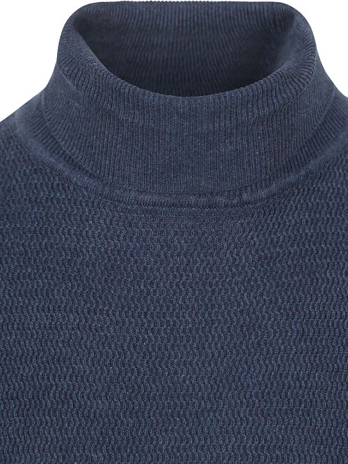 Jersey de cuello alto Suitable Structure Melange azul marino Product / Detail