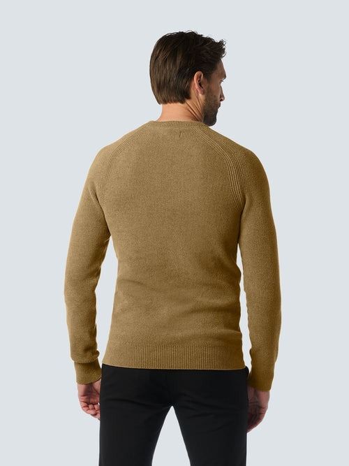 Jersey de punto acanalado No Excess caqui Model / Achterkant